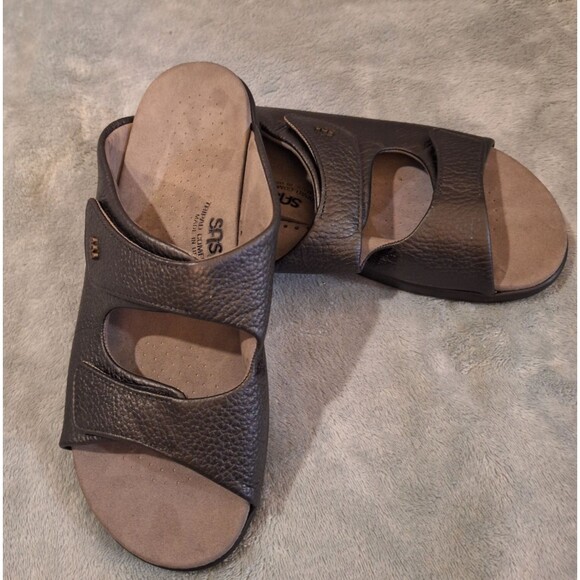 SAS Tripad Comfort Slide Sandals Women’s Size 9M Black Leather Hook/Loop - Picture 1 of 9